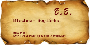 Blechner Boglárka névjegykártya